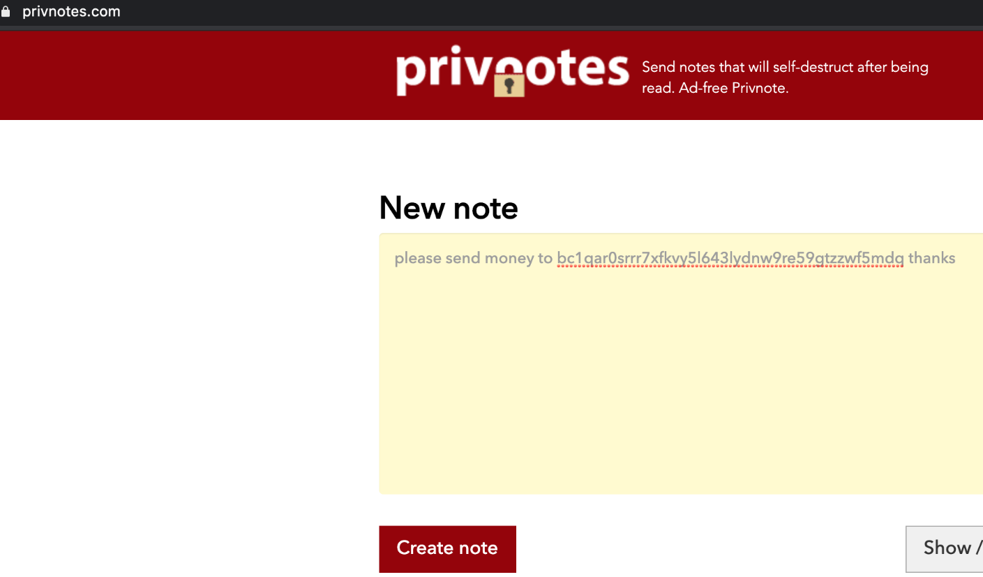 Privnote permits customers to deliver encrypted notices on the web.